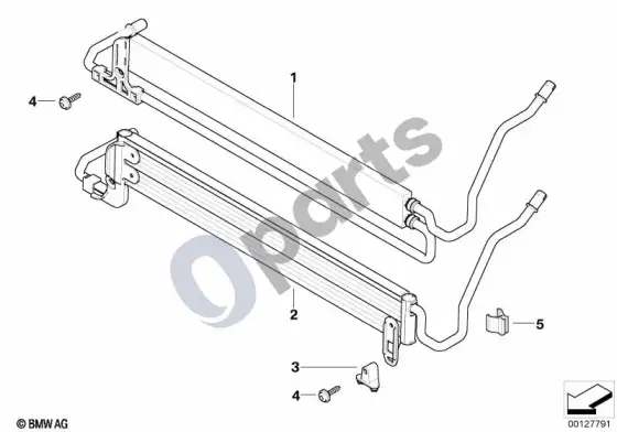 BMW 5 E60 E61 vairo stiprintuvo aušintuvas (N52N, E61 LCI) – schema