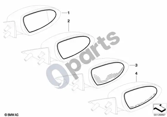 BMW 5 E60 E61 veidrodėlio stiklas m šoniniam veidrodėliui - SA 430 (E61 LCI) – schema