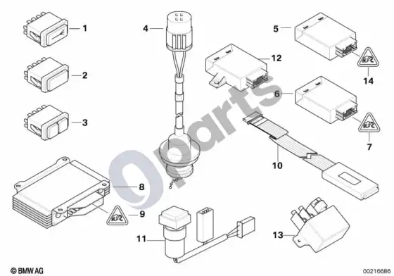 BMW 5 E60 E61 moduliai / jungiklis / įkrovimo lizdas, tarnybinis (E61) – schema