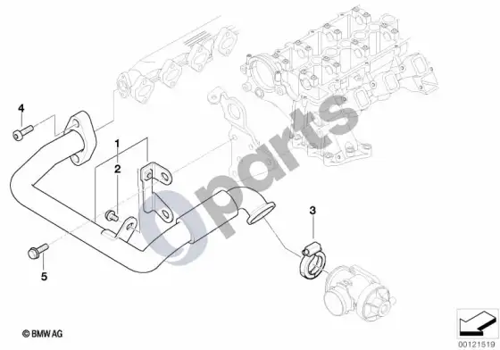 BMW 5 E60 E61 išmetamųjų dujų valymas (M57N) – schema