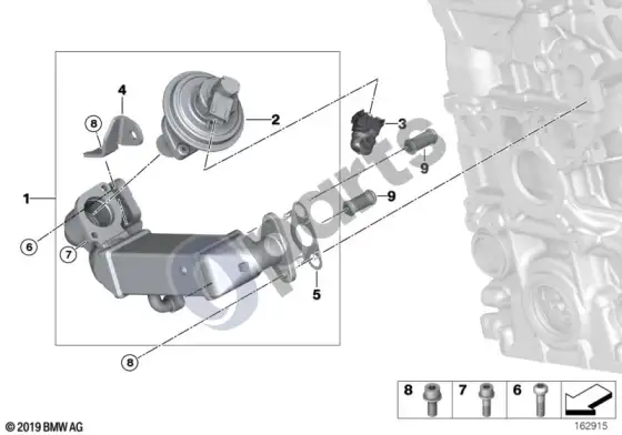 BMW 5 E60 E61 išmetamųjų teršalų mažinimo aušinimas (N47) – schema