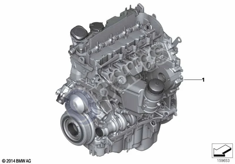 BMW 5 E60 E61 (2004–2010) Jėgos agregatas (N47) schema – Laikiklis