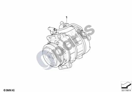 BMW 5 E60 E61 kompresorius, magnetinė sankaba – schema
