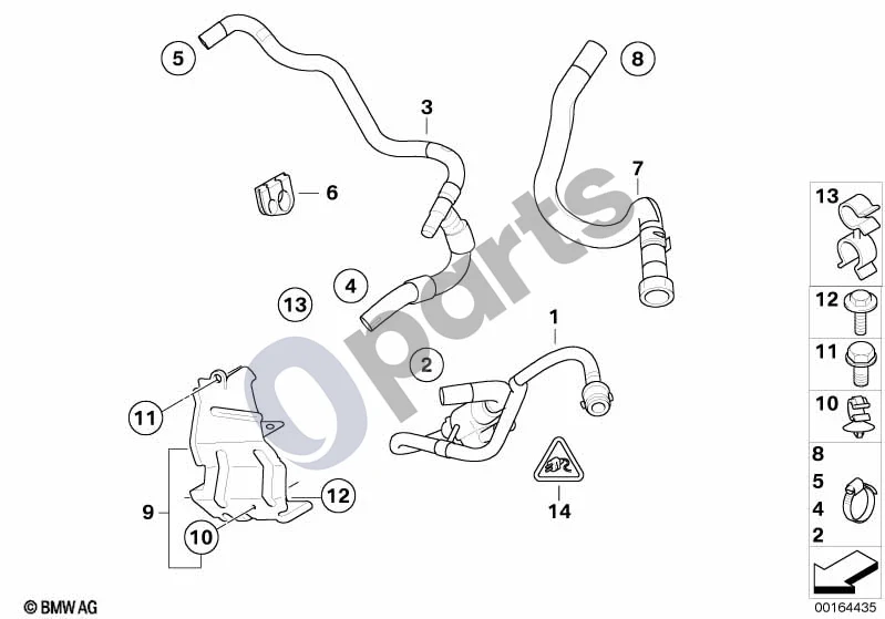 BMW 5 E60 E61 (2004–2010) Kuro vamzdžiai / tvirtinimo detalės (N47) schema – pozicija 09: Apsauginė plokštė
