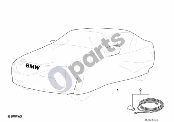 BMW 5 E60 E61 noah automobilio uždangalas – schema