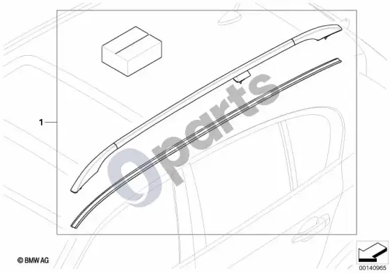 BMW 5 E60 E61 papildomos įrangos komplektas, stogo bagažinės bėgeliai – schema