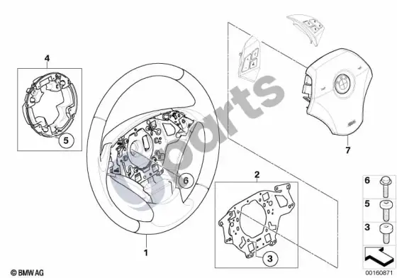 BMW 5 E60 E61 vairo oro pagalvė, daugiafunkcinė – schema