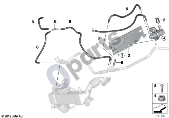 BMW 5 E60 E61 vakuuminis valdymas, EGR (N47) – schema