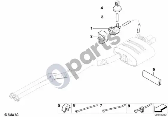 BMW 5 E60 E61 vakuuminis valdymas, išmetimo sklendė (M57N) – schema
