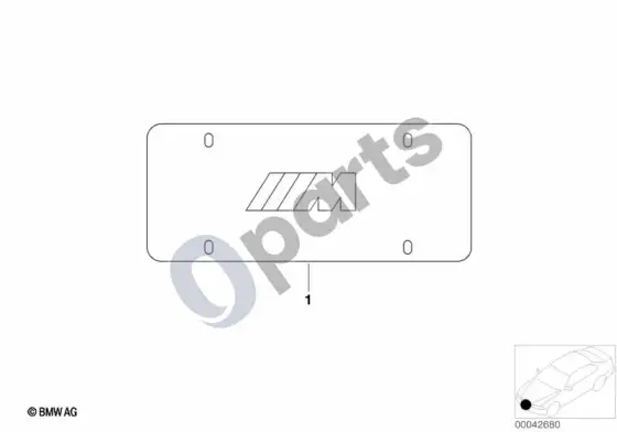 BMW 5 E60 E61 valstybinio numerio rėmelis (E60) – schema