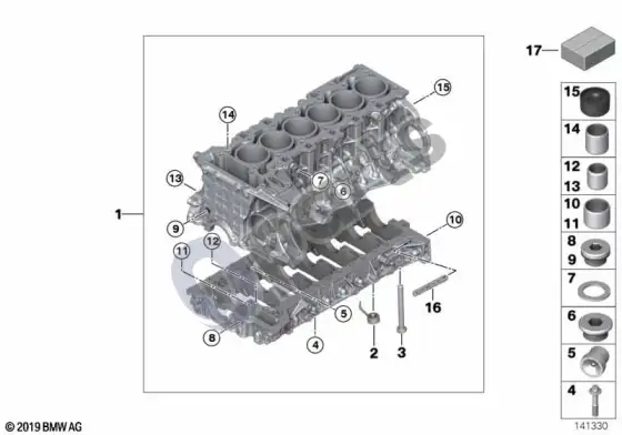 BMW 5 E60 E61 variklio blokas (N54) – schema