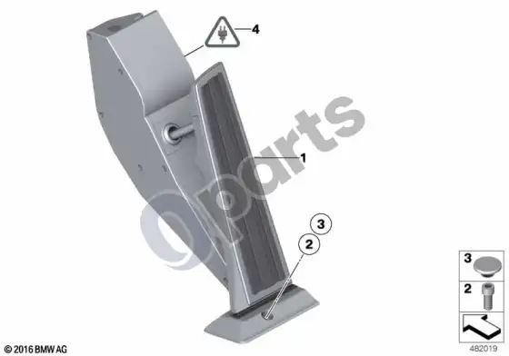 BMW 5 F10 F11 akceleratoriaus pedalo modulis – schema
