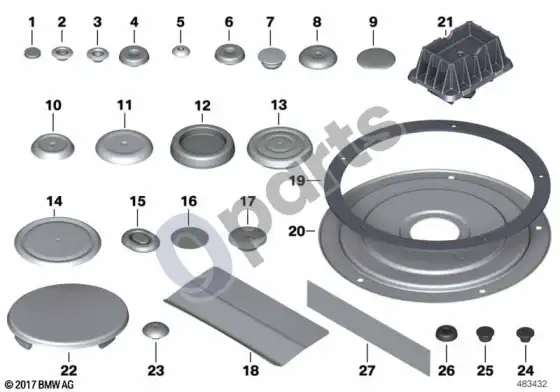 BMW 5 F10 F11 sandarinimo dangtelis / kamštis – schema