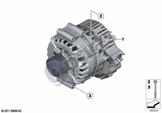 BMW 5 F10 F11 starteris-generatorius – schema