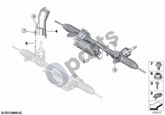 BMW 5 G30 G31 G38 elektrinė vairo sistema – schema