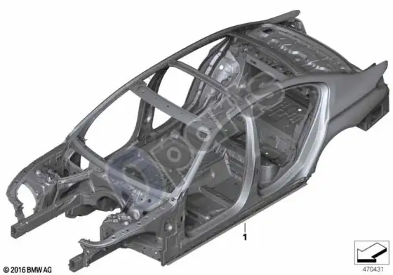 BMW 5 G30 G31 G38 kėbulo karkasas – schema