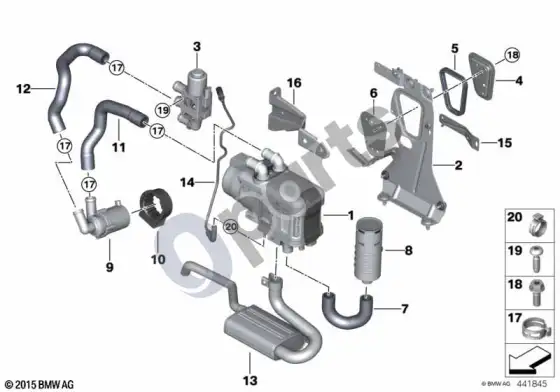 BMW 5 G30 G31 G38 papildomas šildymas – schema
