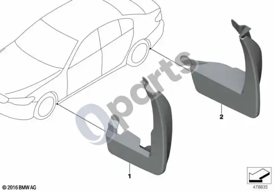 BMW 5 G30 G31 G38 purvasaugiai – schema