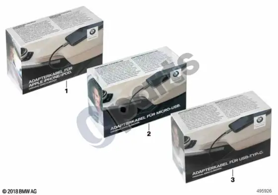 BMW 5 G30 G31 G38 USB adapterio kabelis – schema