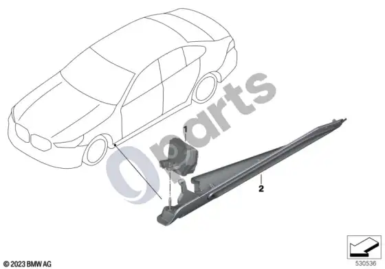 BMW 5 G60 G61 apšvietimas po durimis – schema