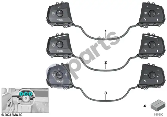 BMW 5 G60 G61 daugiafunkcis vairo jungiklis – schema