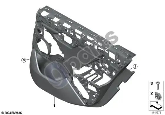 BMW 5 G60 G61 galinė durų apdaila – schema
