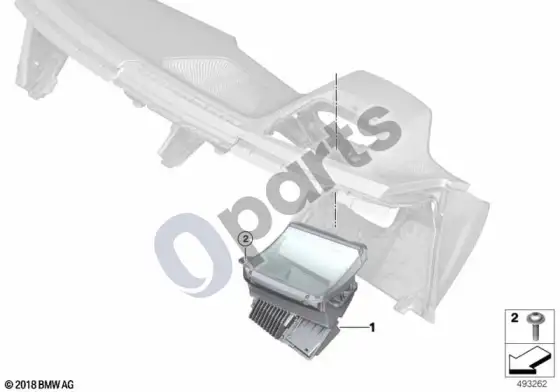 BMW 5 G60 G61 projekcinis ekranas – schema