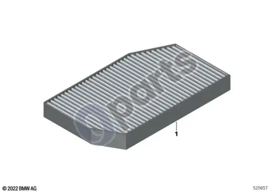 BMW 5 G60 G61 salono filtras – schema