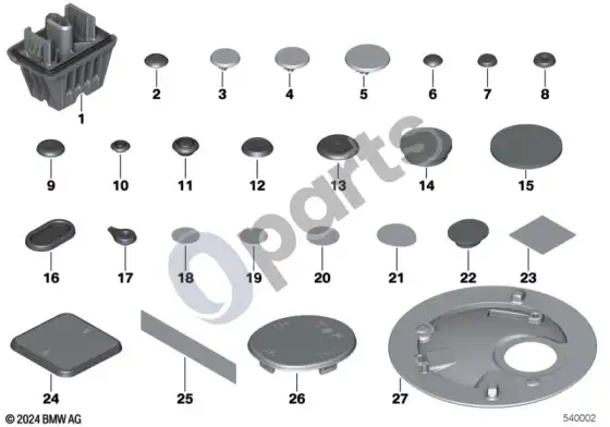BMW 5 G60 G61 sandarinimo dangtelis / kamštis – schema
