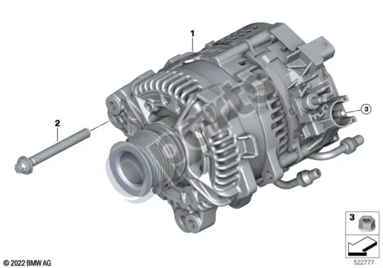 BMW 5 G60 G61 starteris-generatorius – schema