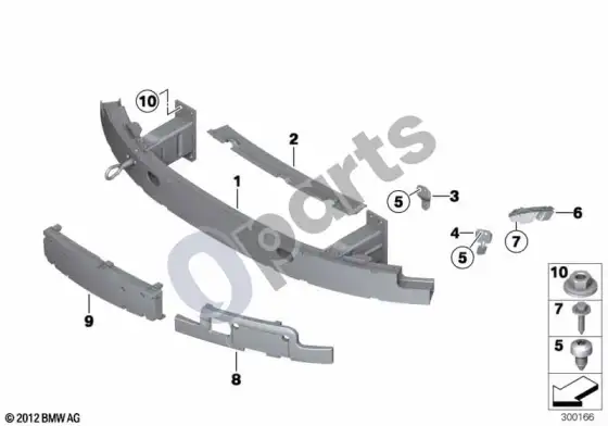 BMW 6 E63 E64 atrama, priekinė – schema