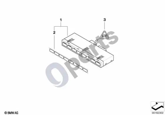 BMW 6 E63 E64 centrinės konsolės jungiklių blokas – schema