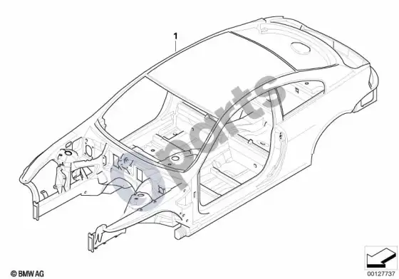 BMW 6 E63 E64 kėbulo karkasas – schema