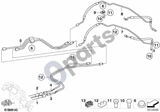 BMW 6 E63 E64 dynamic drive papildomos dalys – schema