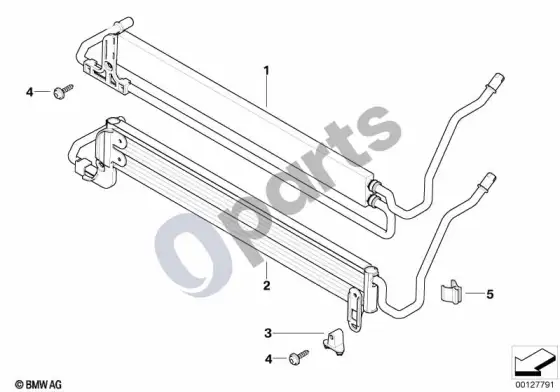 BMW 6 E63 E64 vairo stiprintuvo aušintuvas – schema