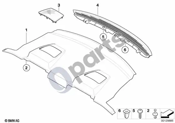 BMW 6 E63 E64 galinio lango lentyna – schema