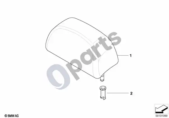 BMW 6 E63 E64 galinės sėdynės galvos atrama – schema