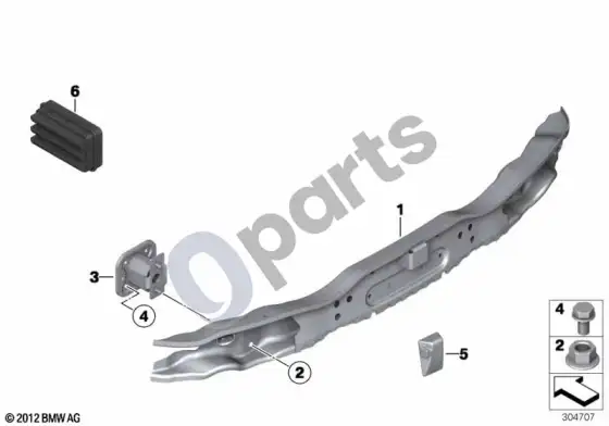 BMW 6 E63 E64 laikiklis, galinis; 2007.03 - ... – schema