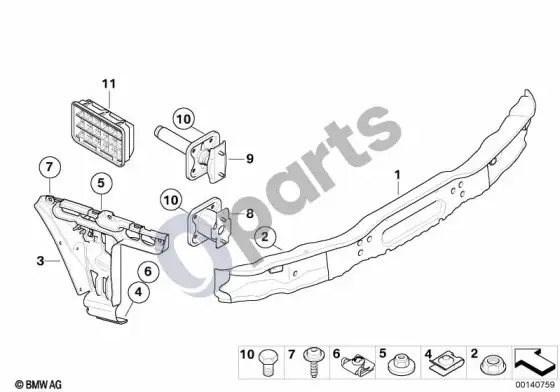 BMW 6 E63 E64 laikiklis, galinis; ... - 2007.09 – schema