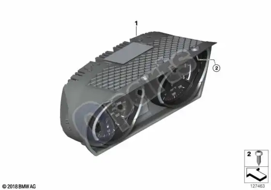 BMW 6 E63 E64 prietaisų skydelis – schema