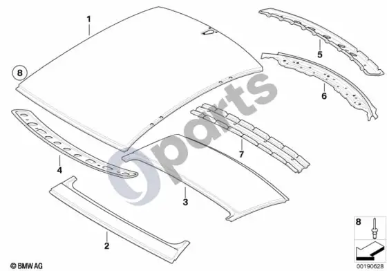 BMW 6 E63 E64 stogas – schema