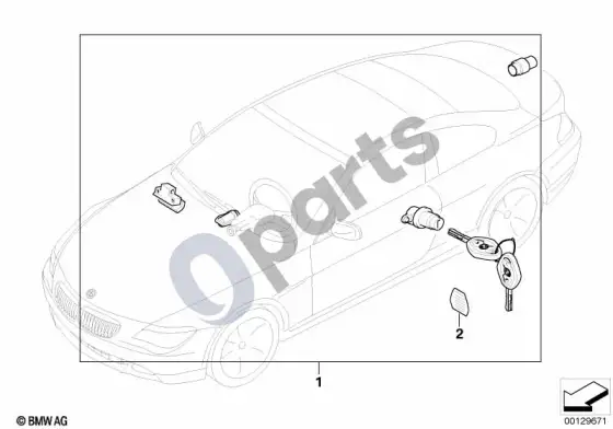 BMW 6 E63 E64 užrakinimas vienu raktu; ... - 2005.09 – schema