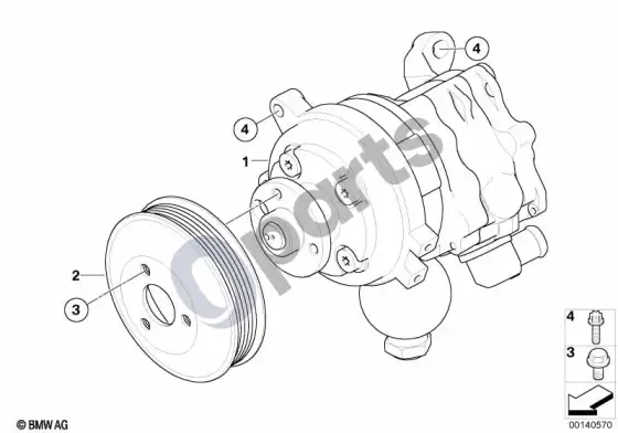 BMW 6 E63 E64 vairo stiprintuvo siurblys / dynamic drive – schema