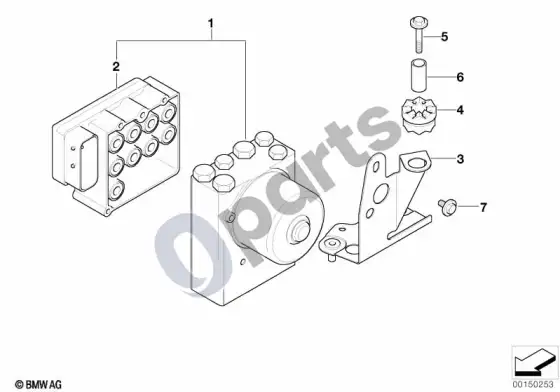 BMW 7 E38 ASC hidraulinis blokas/valdymo blokas/laikiklis; 1998.09 - ... – schema