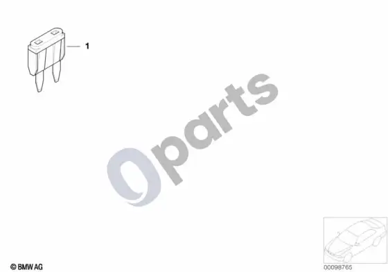 BMW 7 E38 audio / video saugikliai – schema