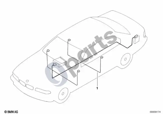 BMW 7 E38 garso sistemos laidų pynė; 1995.01 - ... – schema