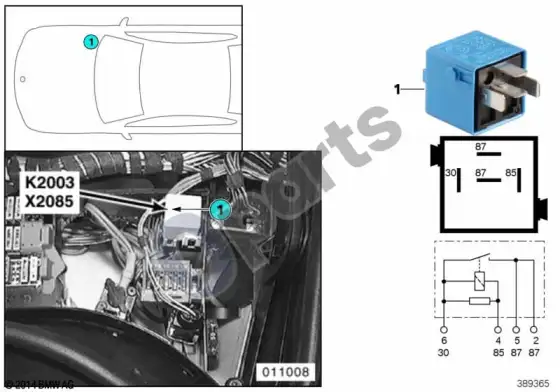 BMW 7 E38 DDE relė K2003; 2000.12 - ... – schema
