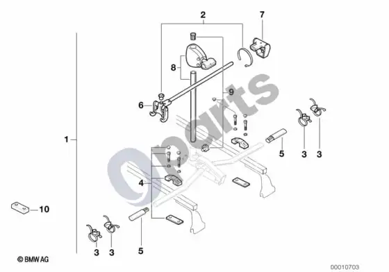 BMW 7 E38 dviračių keltuvas – schema