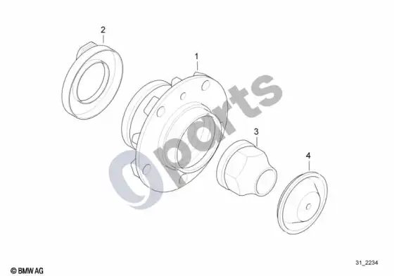 BMW 7 E38 rato guoliai – schema