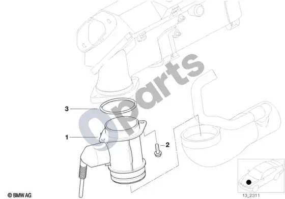 BMW 7 E38 oro masės srauto jutiklis – schema